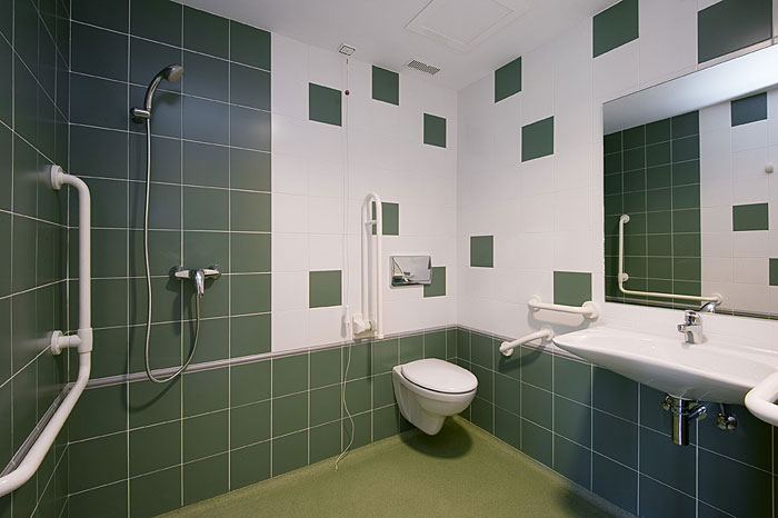 Baño verde adaptado